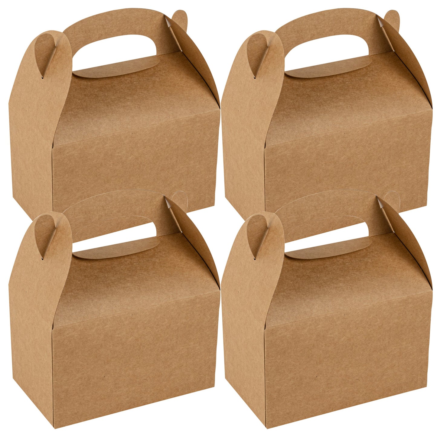 Bio Tek Kraft Paper Gable Box / Take Out Container - Greaseproof - 6" x 3 1/2" x 3 1/2" - 100 count box