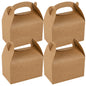 Bio Tek Kraft Paper Gable Box / Take Out Container - Greaseproof - 6" x 3 1/2" x 3 1/2" - 100 count box