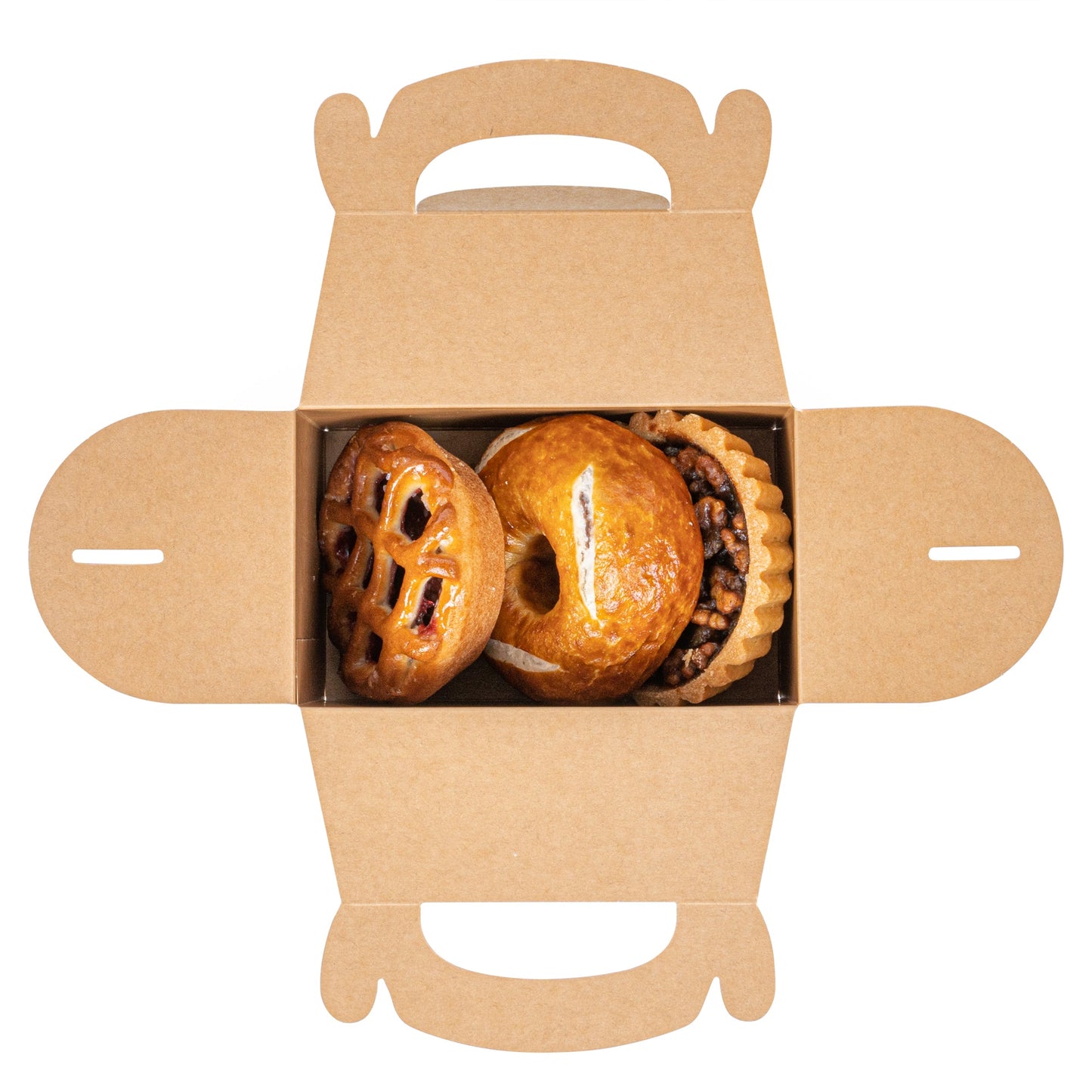 Bio Tek Kraft Paper Gable Box / Take Out Container - Greaseproof - 6" x 3 1/2" x 3 1/2" - 25 count box