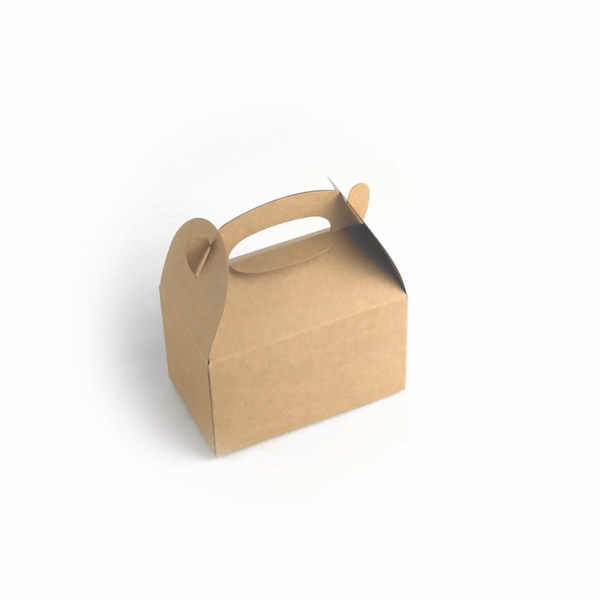 Bio Tek Kraft Paper Gable Box / Take Out Container - Greaseproof - 6" x 3 1/2" x 3 1/2" - 100 count box