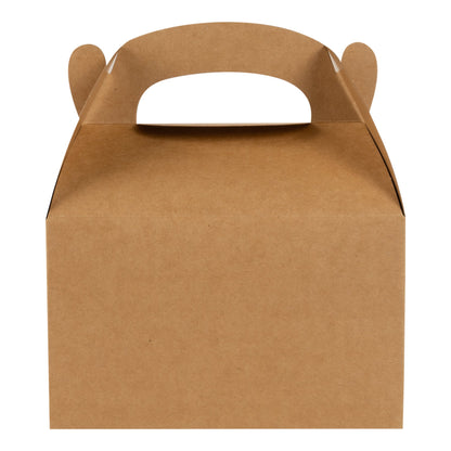 Bio Tek Kraft Paper Gable Box / Take Out Container - Greaseproof - 6" x 3 1/2" x 3 1/2" - 100 count box