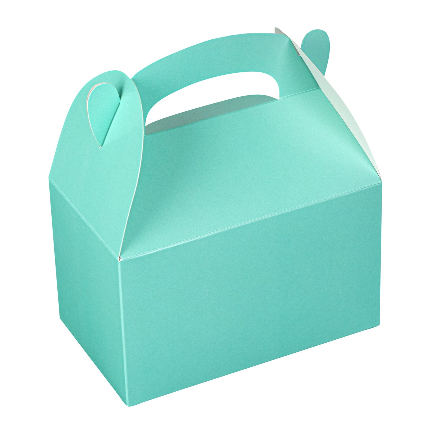 Bio Tek Turquoise Paper Gable Box / Take Out Container - Compostable - 6" x 3 1/2" x 3 1/2" - 100 count box