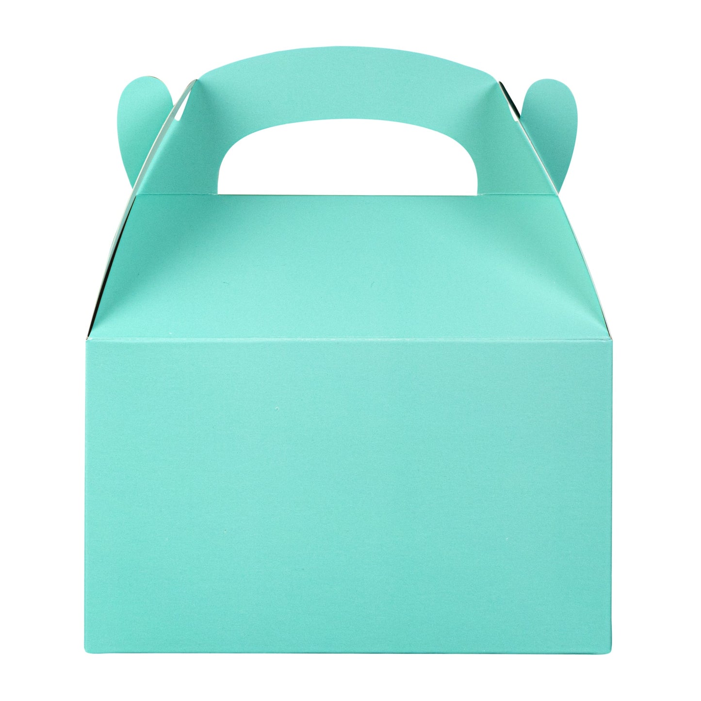 Bio Tek Turquoise Paper Gable Box / Take Out Container - Compostable - 6" x 3 1/2" x 3 1/2" - 100 count box