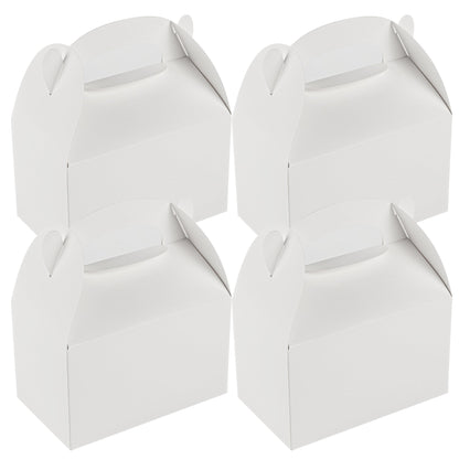 Bio Tek White Paper Gable Box / Take Out Container - Greaseproof - 6" x 3 1/2" x 3 1/2" - 100 count box