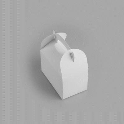 Bio Tek White Paper Gable Box / Take Out Container - Greaseproof - 6" x 3 1/2" x 3 1/2" - 25 count box