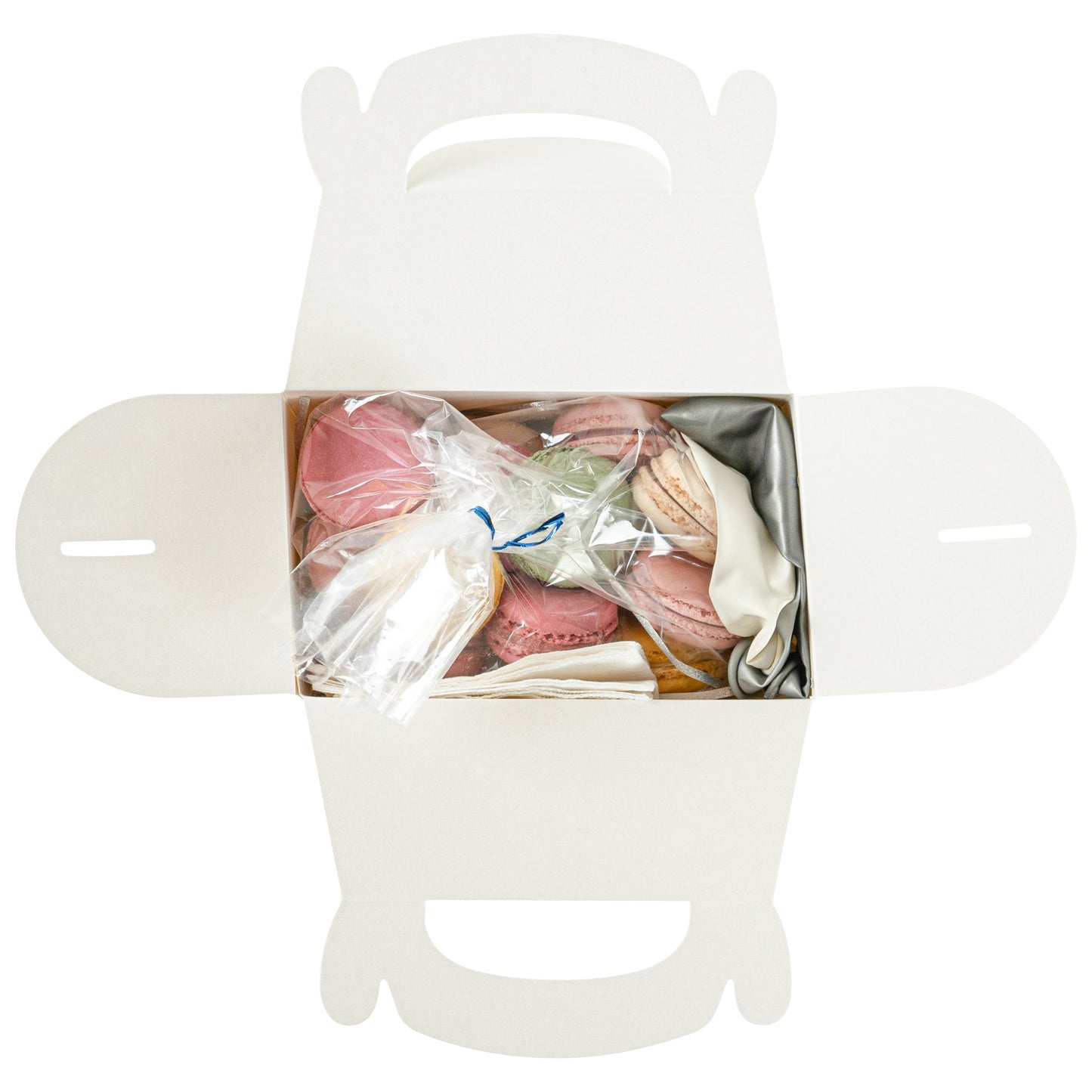 Bio Tek White Paper Gable Box / Take Out Container - Greaseproof - 6" x 3 1/2" x 3 1/2" - 100 count box