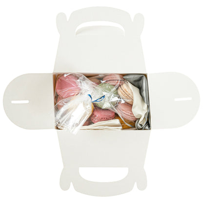 Bio Tek White Paper Gable Box / Take Out Container - Greaseproof - 6" x 3 1/2" x 3 1/2" - 100 count box