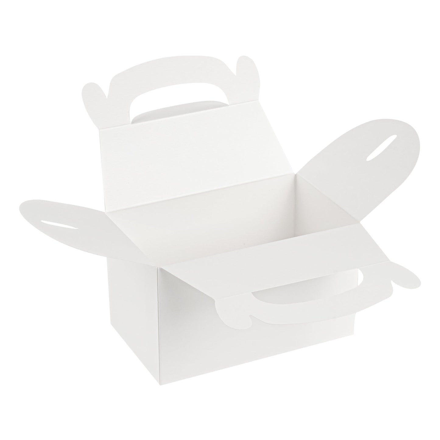 Bio Tek White Paper Gable Box / Take Out Container - Greaseproof - 6" x 3 1/2" x 3 1/2" - 100 count box