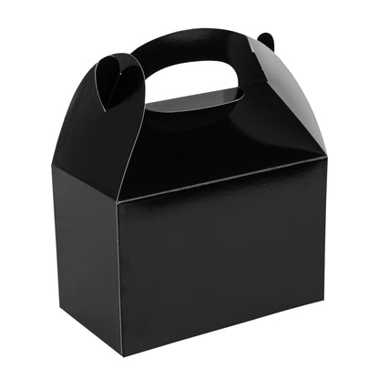 Bio Tek Black Paper Gable Box / Take Out Container - Greaseproof - 8 1/2" x 4 3/4" x 5 1/2" - 100 count box