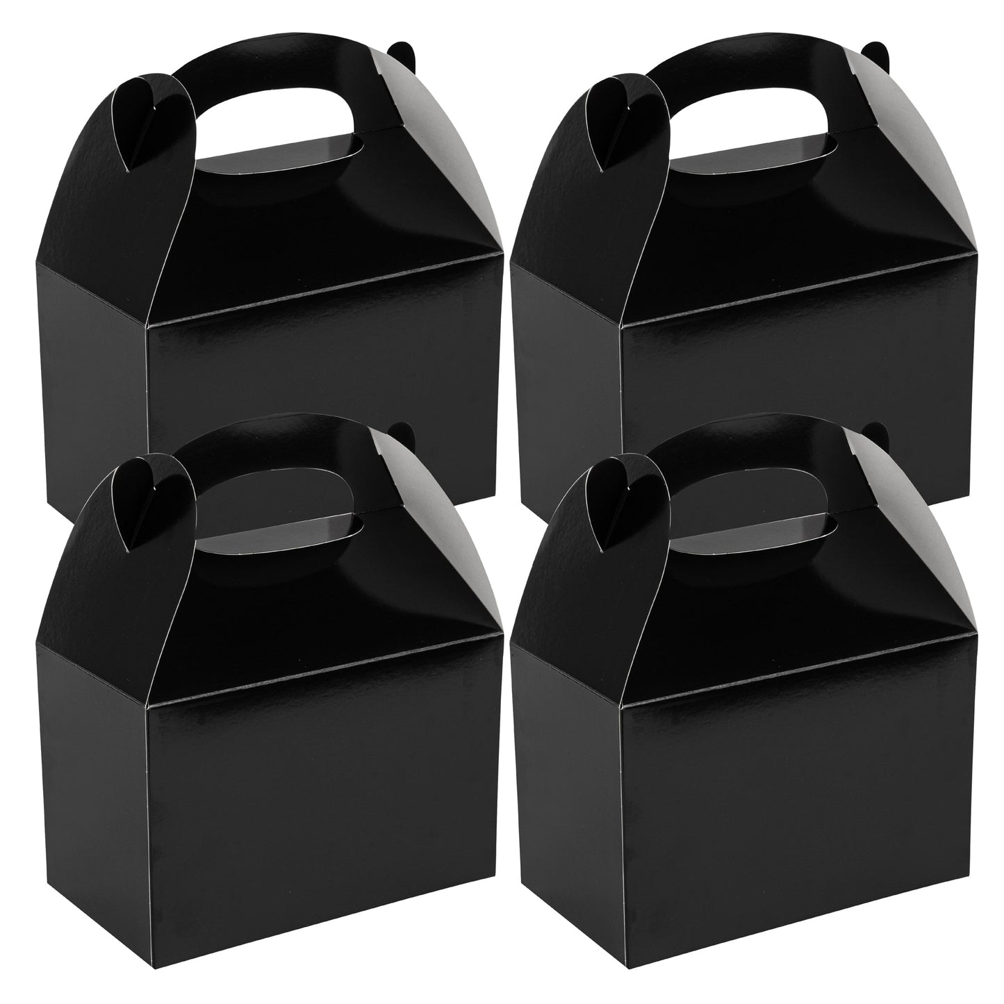 Bio Tek Black Paper Gable Box / Take Out Container - Greaseproof - 8 1/2" x 4 3/4" x 5 1/2" - 100 count box