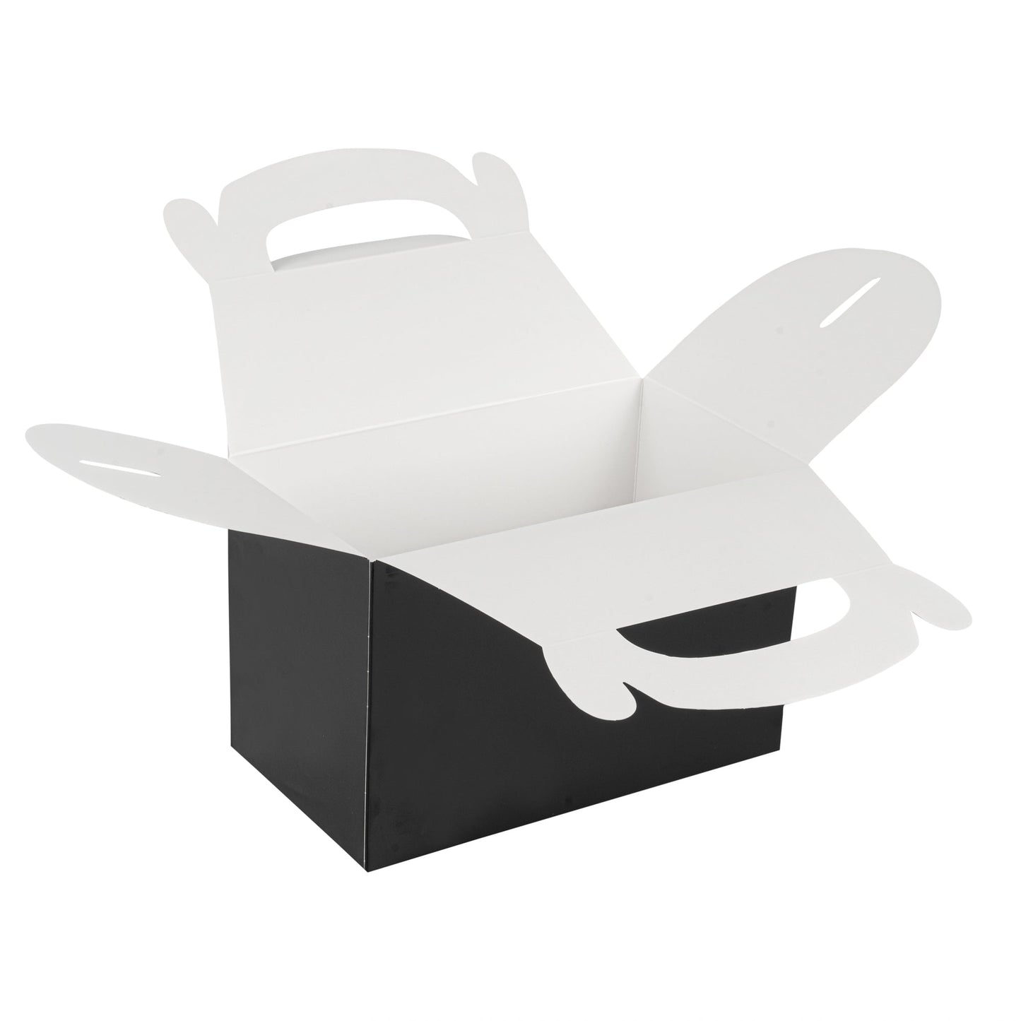 Bio Tek Black Paper Gable Box / Take Out Container - Greaseproof - 8 1/2" x 4 3/4" x 5 1/2" - 100 count box