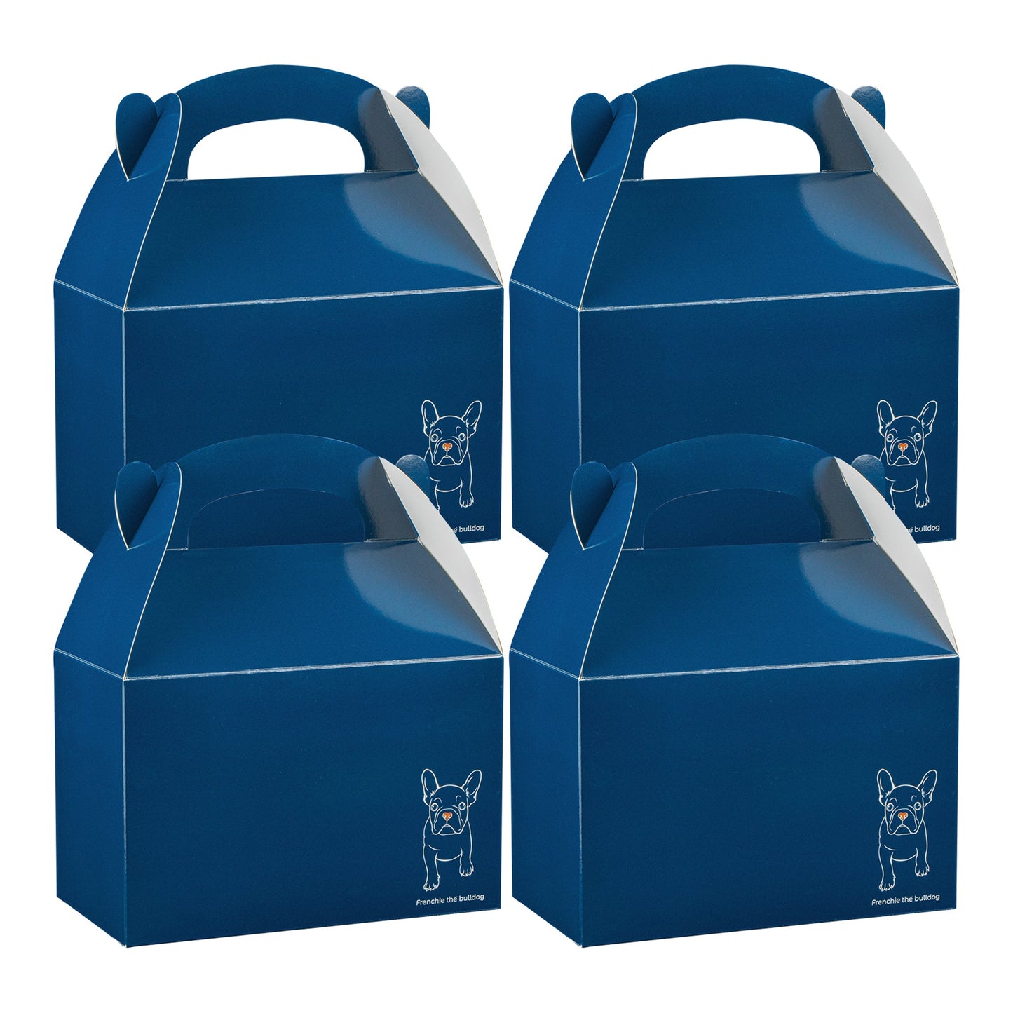 Bio Tek Frenchie Paper Gable Box / Take Out Container - Compostable - 8 1/2" x 4 3/4" x 5 1/2" - 100 count box