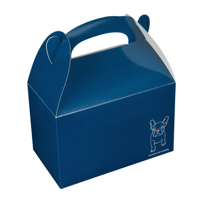 Bio Tek Frenchie Paper Gable Box / Take Out Container - Compostable - 8 1/2" x 4 3/4" x 5 1/2" - 25 count box