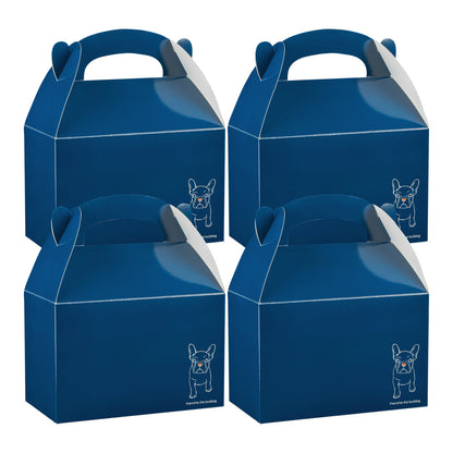 Bio Tek Frenchie Paper Gable Box / Take Out Container - Compostable - 8 1/2" x 4 3/4" x 5 1/2" - 25 count box