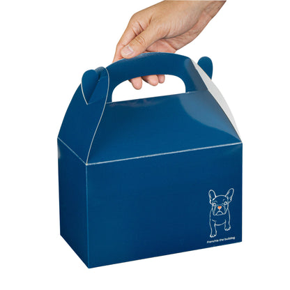 Bio Tek Frenchie Paper Gable Box / Take Out Container - Compostable - 8 1/2" x 4 3/4" x 5 1/2" - 25 count box