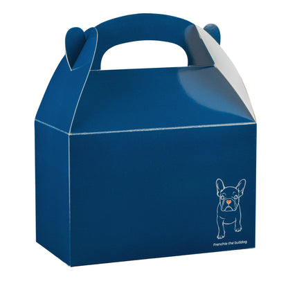 Bio Tek Frenchie Paper Gable Box / Take Out Container - Compostable - 8 1/2" x 4 3/4" x 5 1/2" - 25 count box