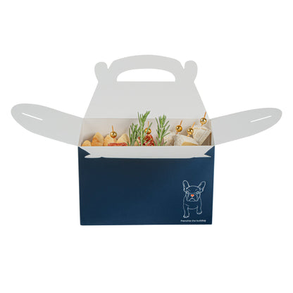 Bio Tek Frenchie Paper Gable Box / Take Out Container - Compostable - 8 1/2" x 4 3/4" x 5 1/2" - 100 count box