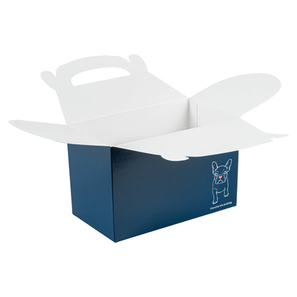 Bio Tek Frenchie Paper Gable Box / Take Out Container - Compostable - 8 1/2" x 4 3/4" x 5 1/2" - 100 count box