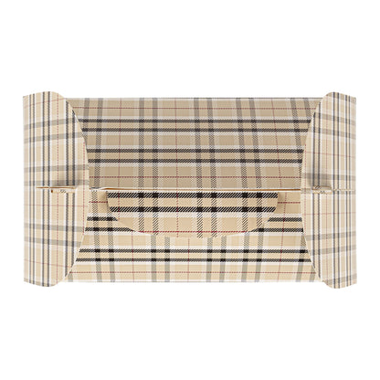 Bio Tek Plaid Paper Gable Box / Take Out Container - Compostable - 8 1/2" x 4 3/4" x 5 1/2" - 25 count box