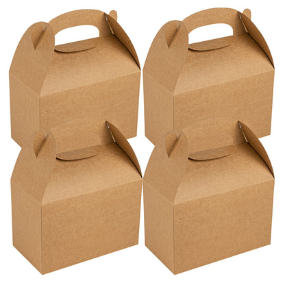 Bio Tek Kraft Paper Gable Box / Take Out Container - Greaseproof - 8 1/2" x 4 3/4" x 5 1/2" - 25 count box