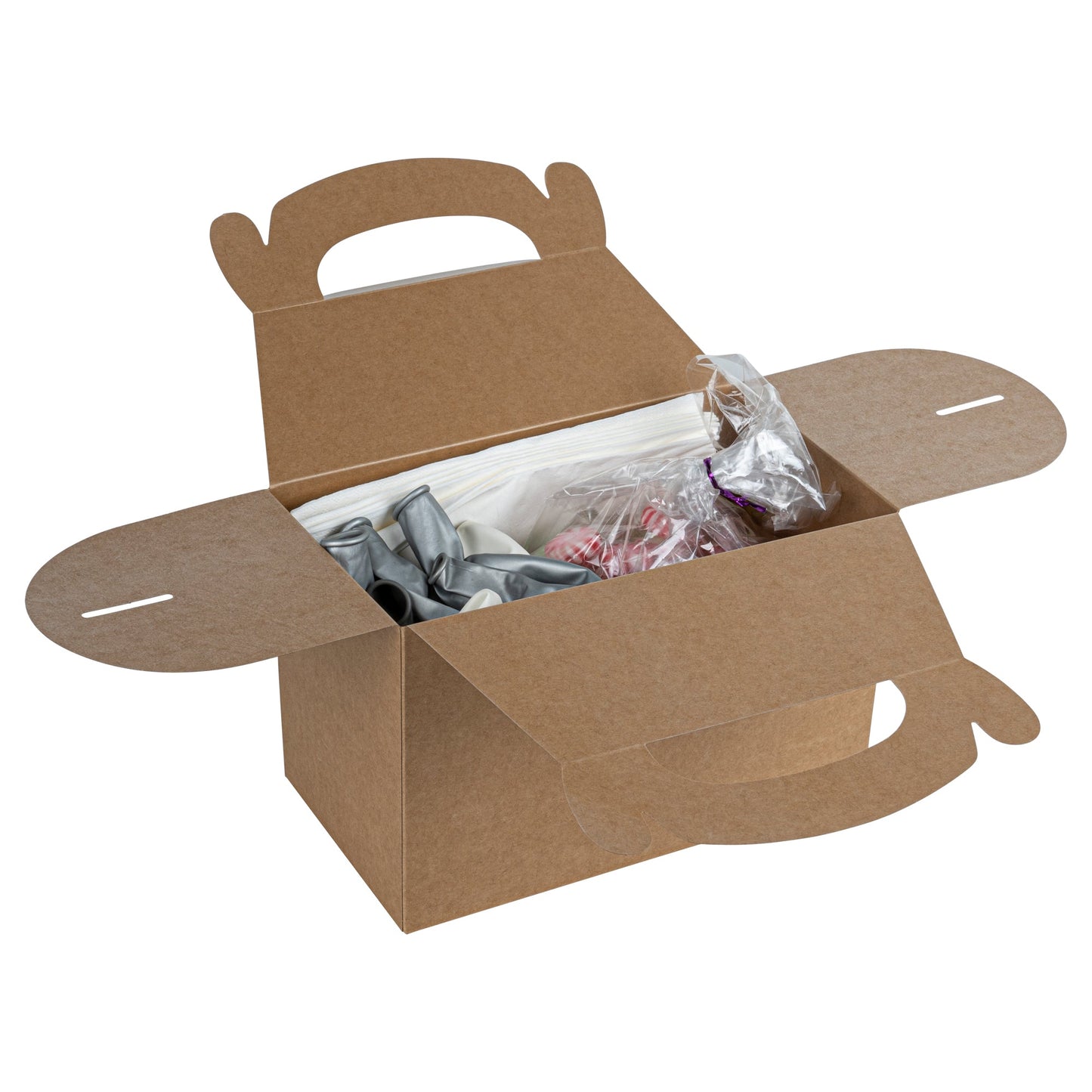 Bio Tek Kraft Paper Gable Box / Take Out Container - Greaseproof - 8 1/2" x 4 3/4" x 5 1/2" - 25 count box