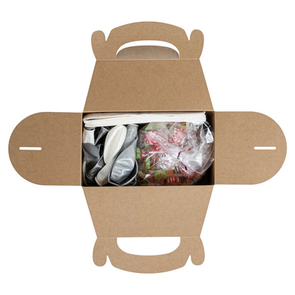 Bio Tek Kraft Paper Gable Box / Take Out Container - Greaseproof - 8 1/2" x 4 3/4" x 5 1/2" - 25 count box