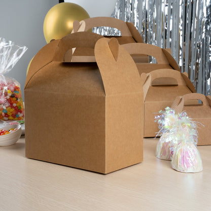 Bio Tek Kraft Paper Gable Box / Take Out Container - Greaseproof - 8 1/2" x 4 3/4" x 5 1/2" - 25 count box