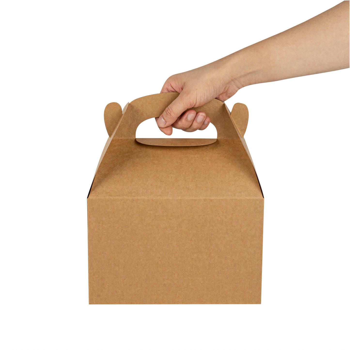 Bio Tek Kraft Paper Gable Box / Take Out Container - Greaseproof - 8 1/2" x 4 3/4" x 5 1/2" - 100 count box
