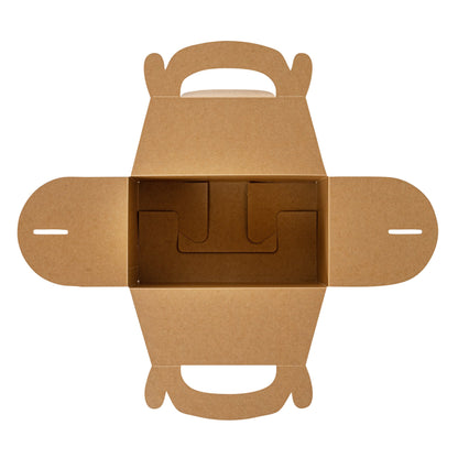 Bio Tek Kraft Paper Gable Box / Take Out Container - Greaseproof - 8 1/2" x 4 3/4" x 5 1/2" - 100 count box