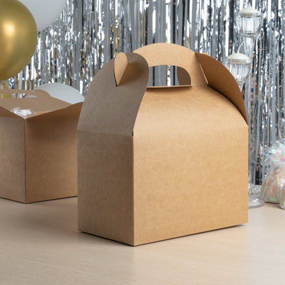 Bio Tek Kraft Paper Gable Box / Take Out Container - Greaseproof - 8 1/2" x 4 3/4" x 5 1/2" - 100 count box