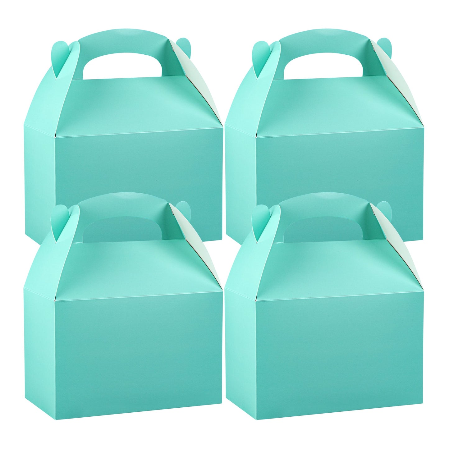 Bio Tek Turquoise Paper Gable Box / Take Out Container - Compostable - 8 1/2" x 4 3/4" x 5 1/2" - 100 count box