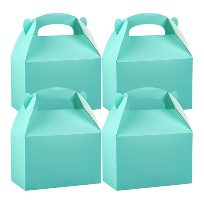 Bio Tek Turquoise Paper Gable Box / Take Out Container - Compostable - 8 1/2" x 4 3/4" x 5 1/2" - 100 count box