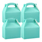 Bio Tek Turquoise Paper Gable Box / Take Out Container - Compostable - 8 1/2" x 4 3/4" x 5 1/2" - 100 count box
