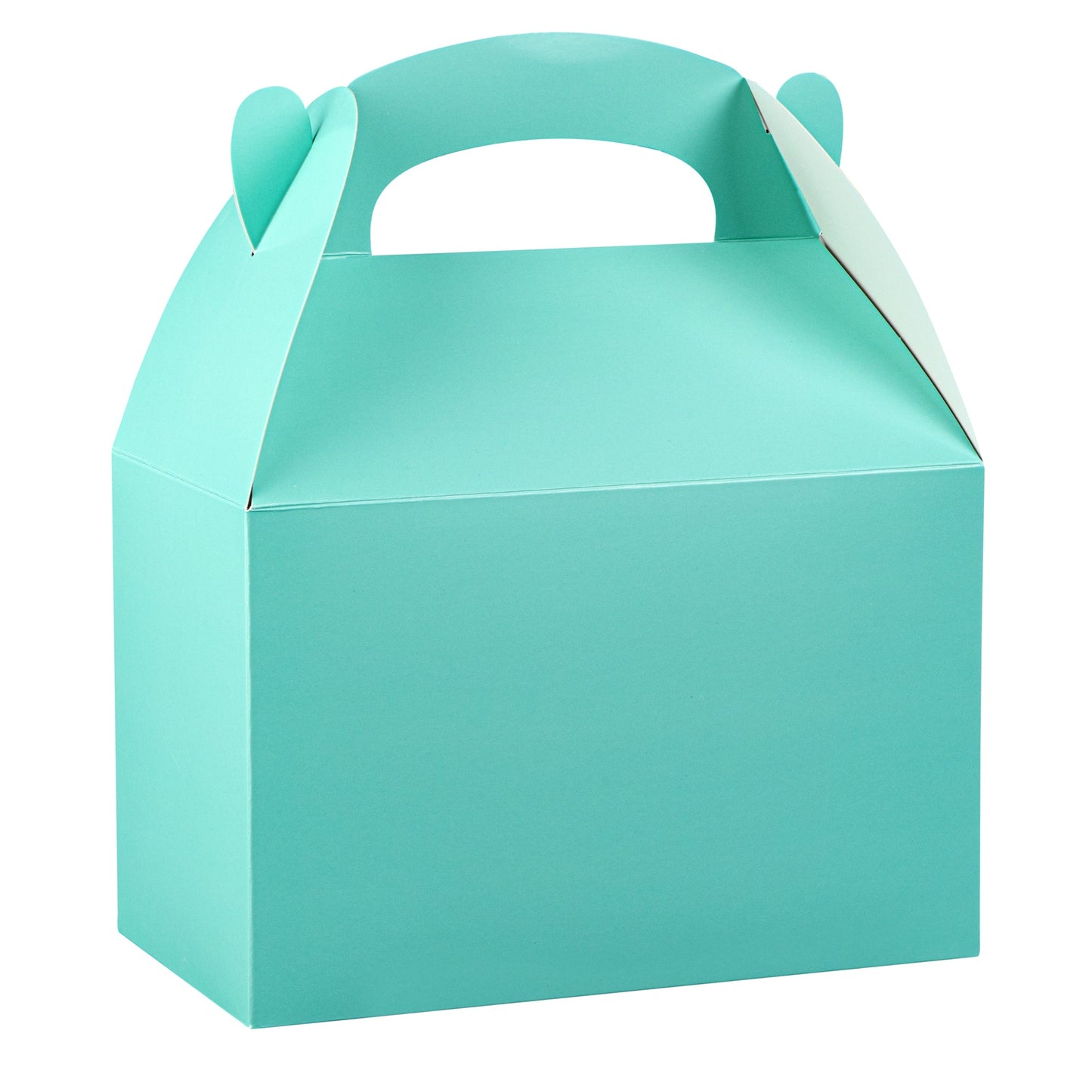 Bio Tek Turquoise Paper Gable Box / Take Out Container - Compostable - 8 1/2" x 4 3/4" x 5 1/2" - 25 count box