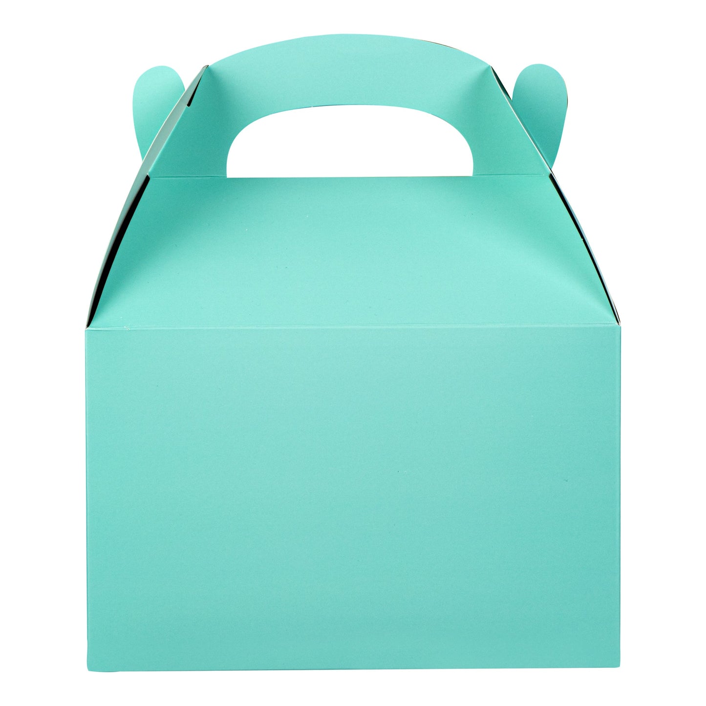 Bio Tek Turquoise Paper Gable Box / Take Out Container - Compostable - 8 1/2" x 4 3/4" x 5 1/2" - 25 count box