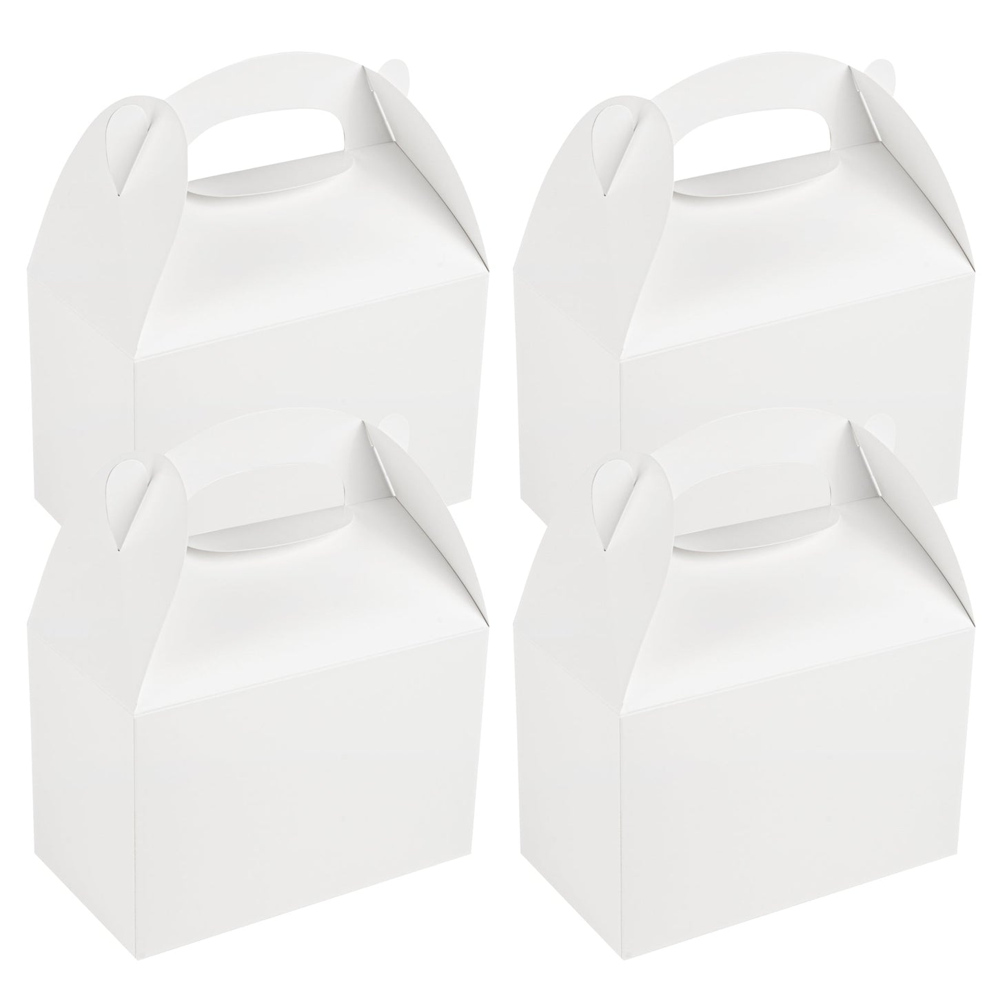 Bio Tek White Paper Gable Box / Take Out Container - Greaseproof - 8 1/2" x 4 3/4" x 5 1/2" - 25 count box