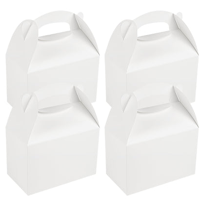 Bio Tek White Paper Gable Box / Take Out Container - Greaseproof - 8 1/2" x 4 3/4" x 5 1/2" - 25 count box