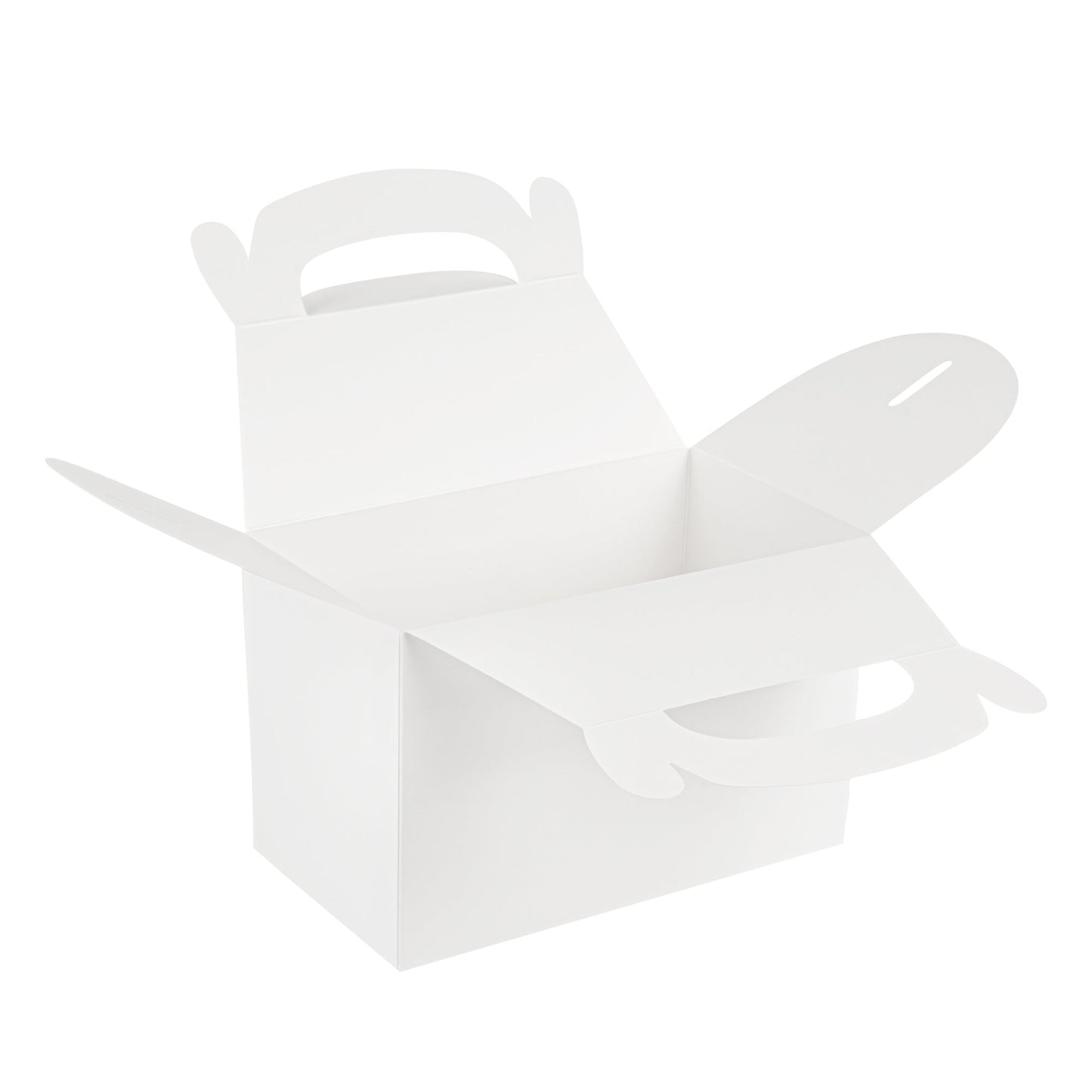 Bio Tek White Paper Gable Box / Take Out Container - Greaseproof - 8 1/2" x 4 3/4" x 5 1/2" - 100 count box