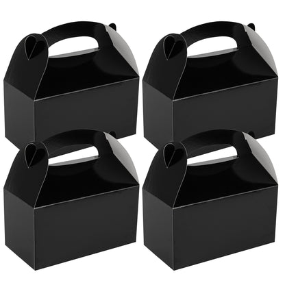 Bio Tek Black Paper Gable Box / Take Out Container - Greaseproof - 9 1/2" x 5" x 5" - 100 count box