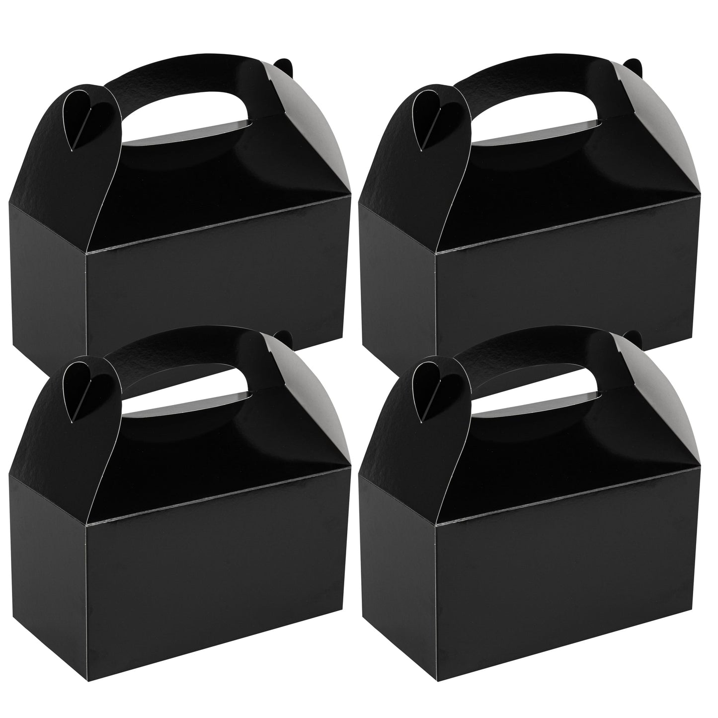 Bio Tek Black Paper Gable Box / Take Out Container - Greaseproof - 9 1/2" x 5" x 5" - 25 count box