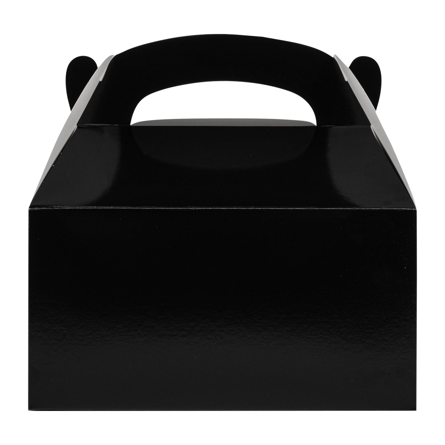 Bio Tek Black Paper Gable Box / Take Out Container - Greaseproof - 9 1/2" x 5" x 5" - 25 count box