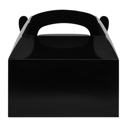 Bio Tek Black Paper Gable Box / Take Out Container - Greaseproof - 9 1/2" x 5" x 5" - 25 count box