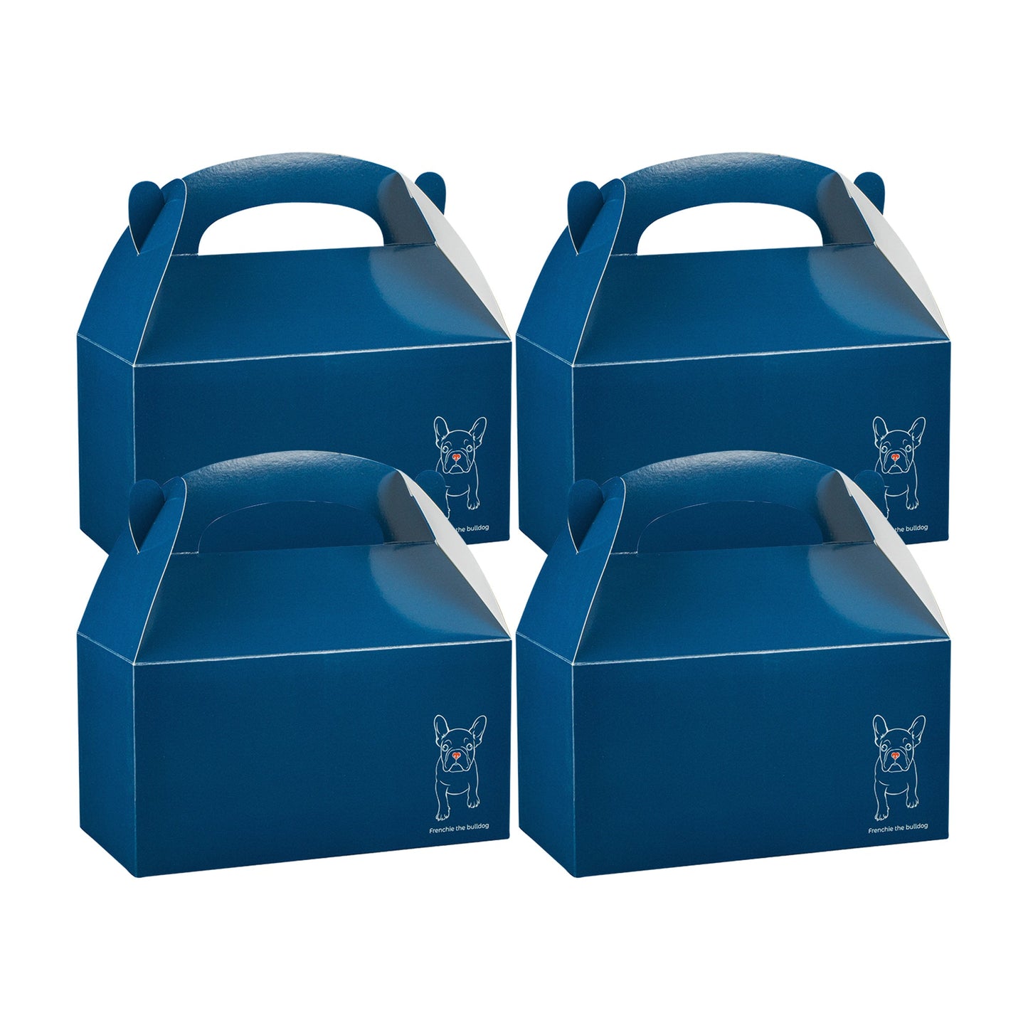 Bio Tek Frenchie Paper Gable Box / Take Out Container - Compostable - 9 1/2" x 5" x 5" - 25 count box
