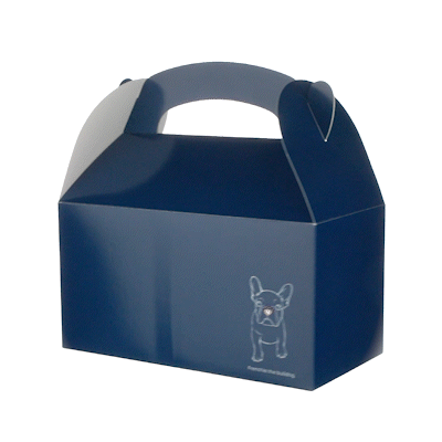 Bio Tek Frenchie Paper Gable Box / Take Out Container - Compostable - 9 1/2" x 5" x 5" - 25 count box