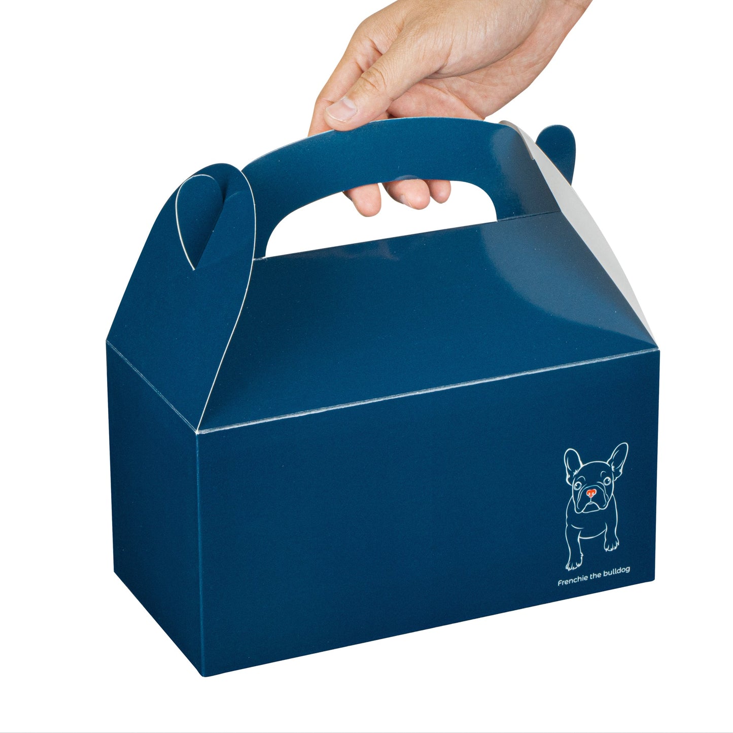 Bio Tek Frenchie Paper Gable Box / Take Out Container - Compostable - 9 1/2" x 5" x 5" - 100 count box