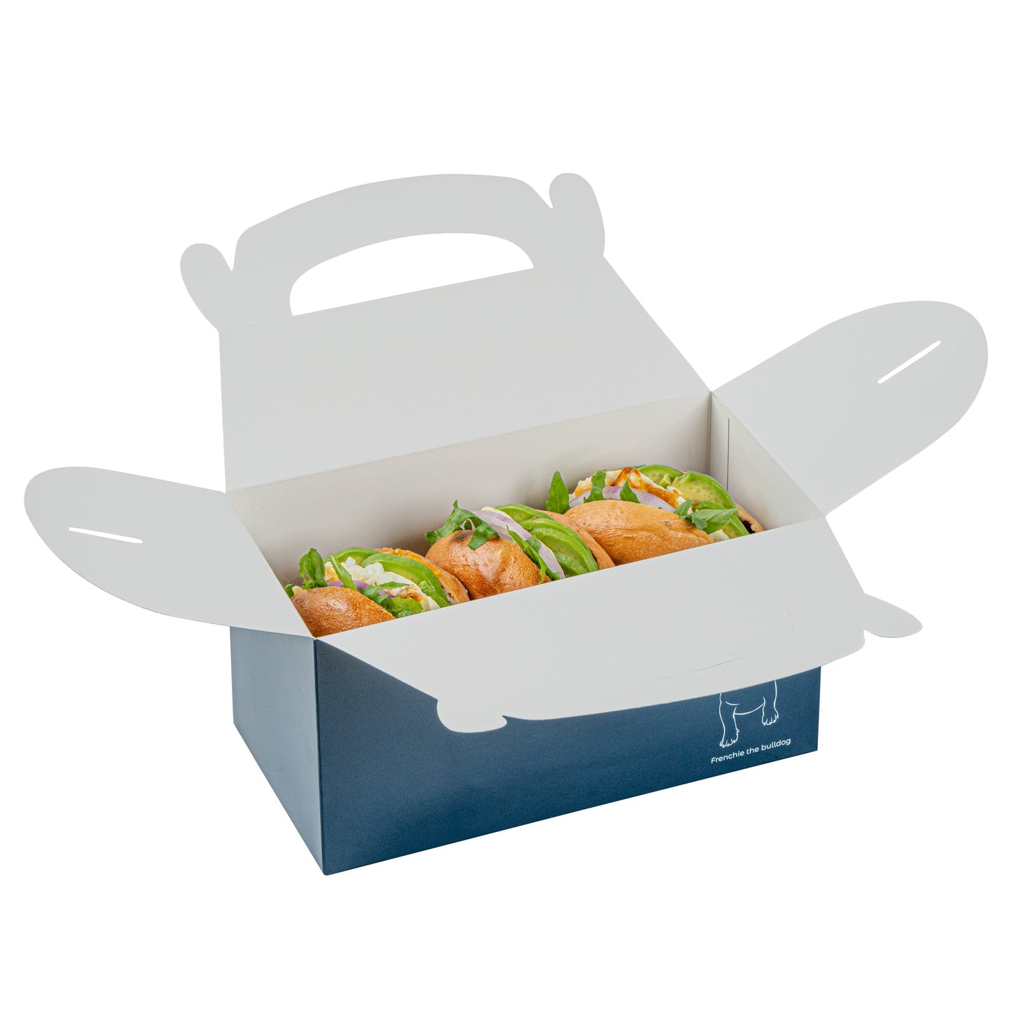 Bio Tek Frenchie Paper Gable Box / Take Out Container - Compostable - 9 1/2" x 5" x 5" - 100 count box