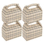 Bio Tek Plaid Paper Gable Box / Take Out Container - Compostable - 9 1/2" x 5" x 5" - 100 count box