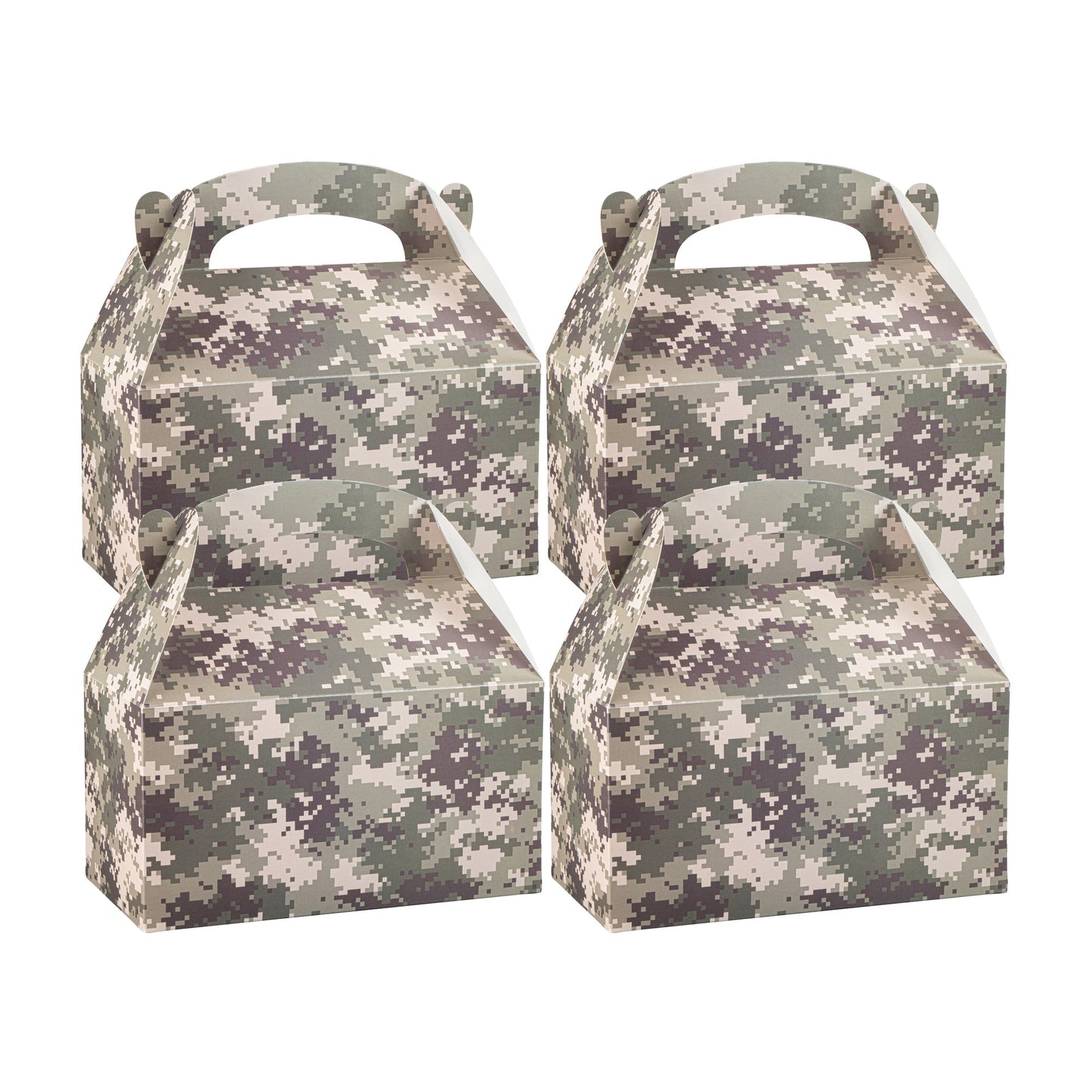 Bio Tek Camouflage Paper Gable Box / Take Out Container - Compostable - 9 1/2" x 5" x 5" - 25 count box