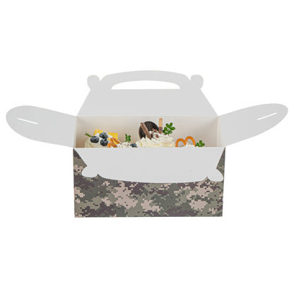 Bio Tek Camouflage Paper Gable Box / Take Out Container - Compostable - 9 1/2" x 5" x 5" - 25 count box