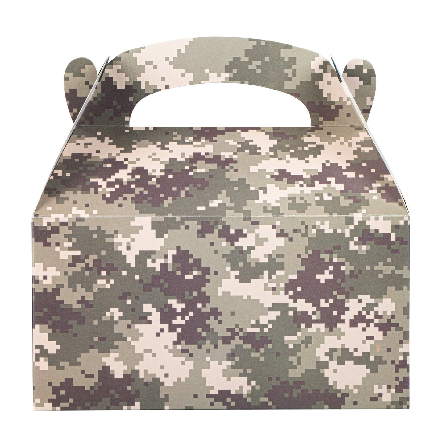 Bio Tek Camouflage Paper Gable Box / Take Out Container - Compostable - 9 1/2" x 5" x 5" - 25 count box